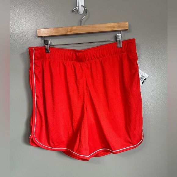 4/$25 Reebok relaxed mesh basketball shorts poppy red size large activewear - Picture 1 of 7